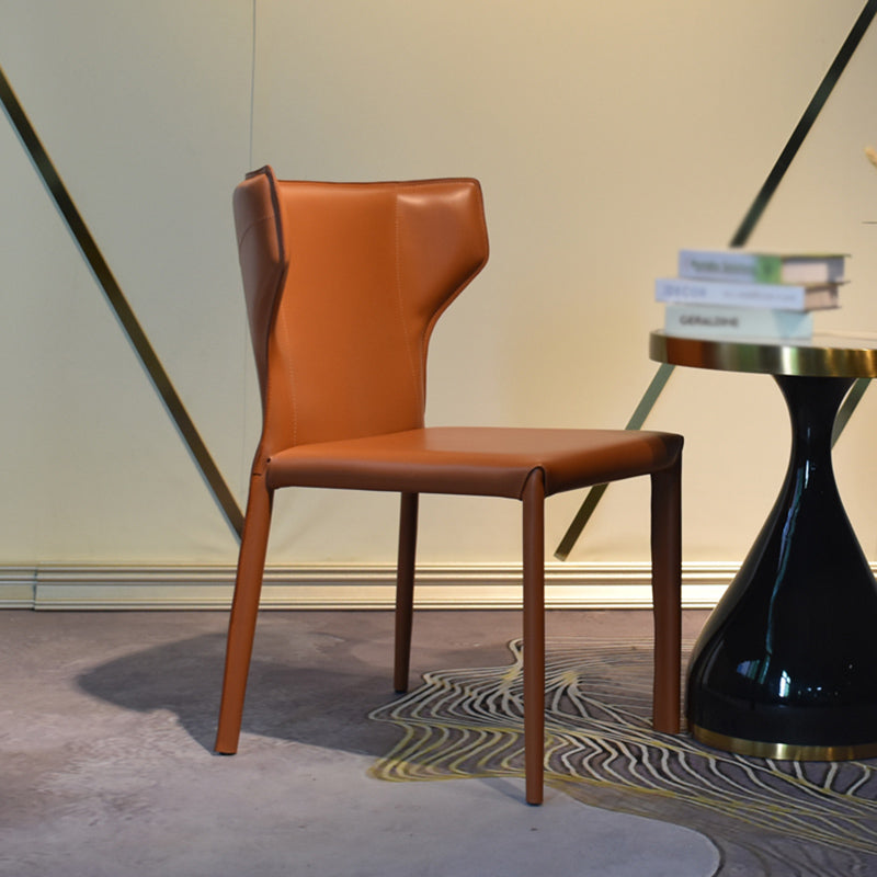 Modern Style Wingback Dining Side Chair Leather Dining Armless Chair for Home Use Clearhalo ' kitchen&dining_furn' 'Dining Chairs' 'Dining Tables & Seating' 'dining_chair' 'furn' 'furn_dining_chair' 'Furniture' 'furniture_dining_chair' 'Kitchen & Dining Furniture' 'kitchen' 3826281