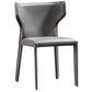 Modern Style Wingback Dining Side Chair Leather Dining Armless Chair for Home Use Dark Gray 1 Piece Clearhalo ' kitchen&dining_furn' 'Dining Chairs' 'Dining Tables & Seating' 'dining_chair' 'furn' 'furn_dining_chair' 'Furniture' 'furniture_dining_chair' 'Kitchen & Dining Furniture' 'kitchen' 3826283