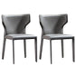 Modern Style Wingback Dining Side Chair Leather Dining Armless Chair for Home Use Dark Gray 2 Piece Set Clearhalo ' kitchen&dining_furn' 'Dining Chairs' 'Dining Tables & Seating' 'dining_chair' 'furn' 'furn_dining_chair' 'Furniture' 'furniture_dining_chair' 'Kitchen & Dining Furniture' 'kitchen' 3826285