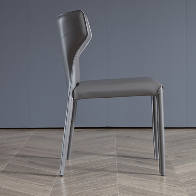 Modern Style Wingback Dining Side Chair Leather Dining Armless Chair for Home Use Clearhalo ' kitchen&dining_furn' 'Dining Chairs' 'Dining Tables & Seating' 'dining_chair' 'furn' 'furn_dining_chair' 'Furniture' 'furniture_dining_chair' 'Kitchen & Dining Furniture' 'kitchen' 3826286