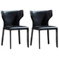 Modern Style Wingback Dining Side Chair Leather Dining Armless Chair for Home Use Black 2 Piece Set Clearhalo ' kitchen&dining_furn' 'Dining Chairs' 'Dining Tables & Seating' 'dining_chair' 'furn' 'furn_dining_chair' 'Furniture' 'furniture_dining_chair' 'Kitchen & Dining Furniture' 'kitchen' 3826292