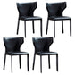 Modern Style Wingback Dining Side Chair Leather Dining Armless Chair for Home Use Black 4 Piece Set Clearhalo ' kitchen&dining_furn' 'Dining Chairs' 'Dining Tables & Seating' 'dining_chair' 'furn' 'furn_dining_chair' 'Furniture' 'furniture_dining_chair' 'Kitchen & Dining Furniture' 'kitchen' 3826293