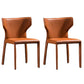 Modern Style Wingback Dining Side Chair Leather Dining Armless Chair for Home Use Orange 2 Piece Set Clearhalo ' kitchen&dining_furn' 'Dining Chairs' 'Dining Tables & Seating' 'dining_chair' 'furn' 'furn_dining_chair' 'Furniture' 'furniture_dining_chair' 'Kitchen & Dining Furniture' 'kitchen' 3826295