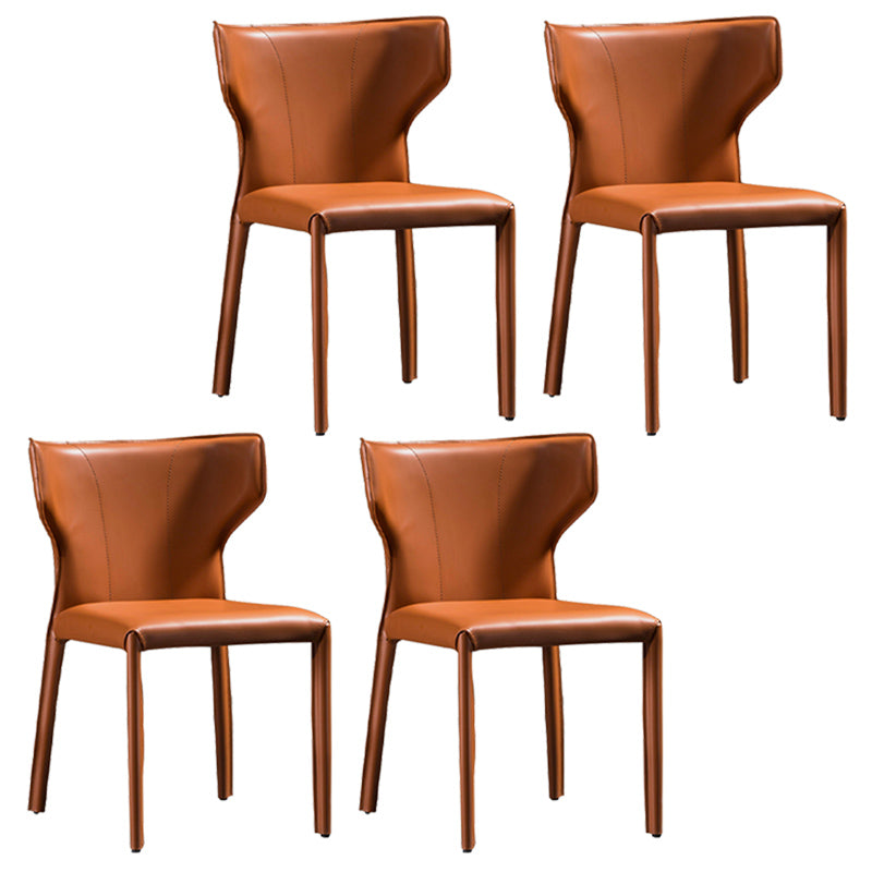 Modern Style Wingback Dining Side Chair Leather Dining Armless Chair for Home Use Clearhalo ' kitchen&dining_furn' 'Dining Chairs' 'Dining Tables & Seating' 'dining_chair' 'furn' 'furn_dining_chair' 'Furniture' 'furniture_dining_chair' 'Kitchen & Dining Furniture' 'kitchen' 3826296