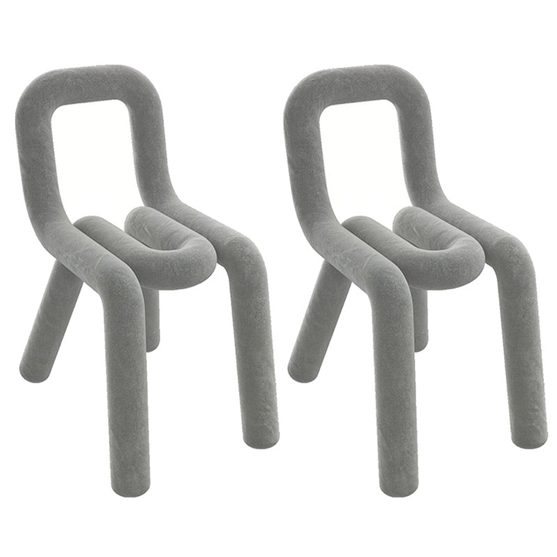 Velvet Designer Style Living Room Side Chair Colorful Open Dining Chair Grey 2 Piece Set Clearhalo ' kitchen&dining_furn' 'Dining Chairs' 'Dining Tables & Seating' 'dining_chair' 'furn' 'furn_dining_chair' 'Furniture' 'furniture_dining_chair' 'Kitchen & Dining Furniture' 'kitchen' 3826306