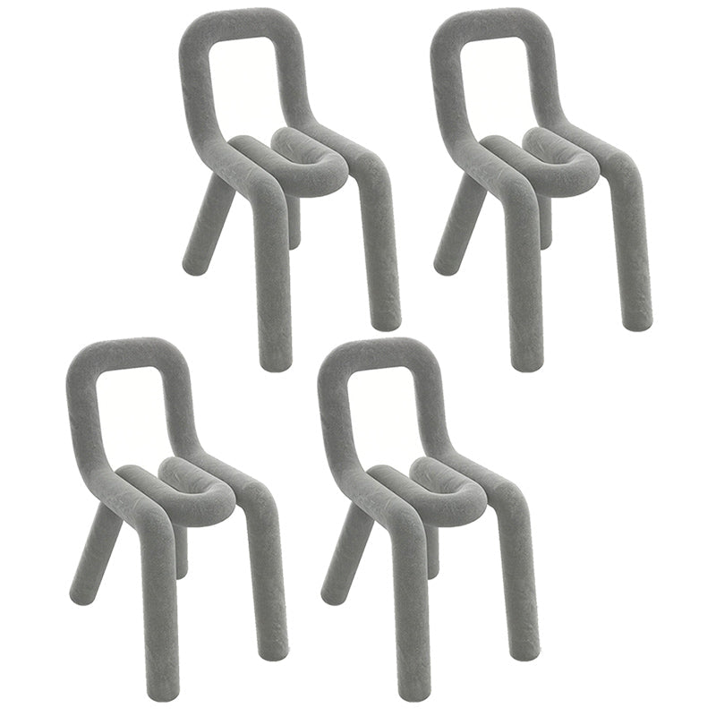 Velvet Designer Style Living Room Side Chair Colorful Open Dining Chair Grey 4 Piece Set Clearhalo ' kitchen&dining_furn' 'Dining Chairs' 'Dining Tables & Seating' 'dining_chair' 'furn' 'furn_dining_chair' 'Furniture' 'furniture_dining_chair' 'Kitchen & Dining Furniture' 'kitchen' 3826308