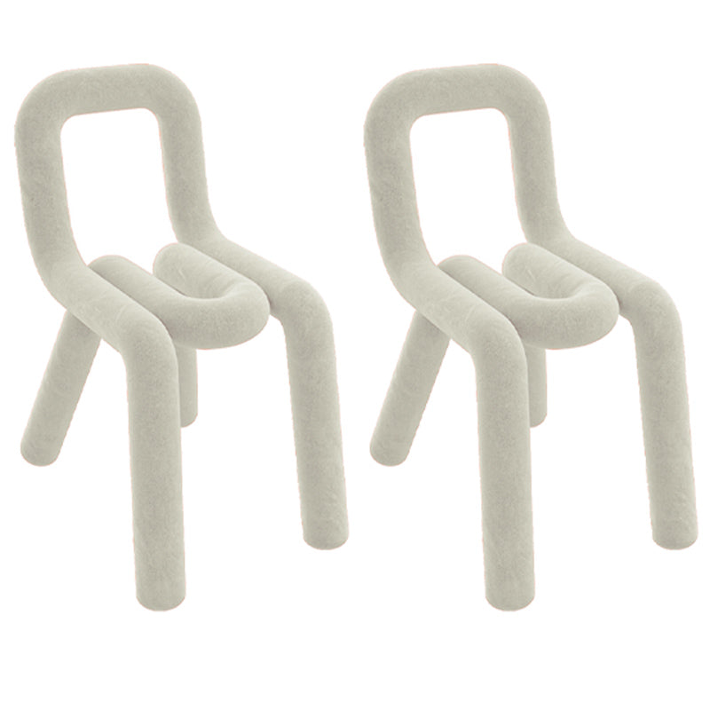 Velvet Designer Style Living Room Side Chair Colorful Open Dining Chair Off-White 2 Piece Set Clearhalo ' kitchen&dining_furn' 'Dining Chairs' 'Dining Tables & Seating' 'dining_chair' 'furn' 'furn_dining_chair' 'Furniture' 'furniture_dining_chair' 'Kitchen & Dining Furniture' 'kitchen' 3826309