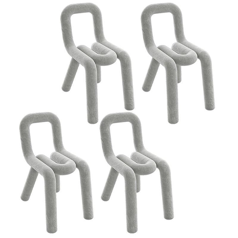 Velvet Designer Style Living Room Side Chair Colorful Open Dining Chair Light Gray 4 Piece Set Clearhalo ' kitchen&dining_furn' 'Dining Chairs' 'Dining Tables & Seating' 'dining_chair' 'furn' 'furn_dining_chair' 'Furniture' 'furniture_dining_chair' 'Kitchen & Dining Furniture' 'kitchen' 3826317