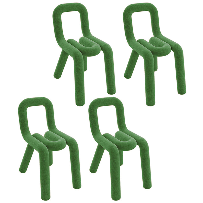 Velvet Designer Style Living Room Side Chair Colorful Open Dining Chair Olive Green 4 Piece Set Clearhalo ' kitchen&dining_furn' 'Dining Chairs' 'Dining Tables & Seating' 'dining_chair' 'furn' 'furn_dining_chair' 'Furniture' 'furniture_dining_chair' 'Kitchen & Dining Furniture' 'kitchen' 3826331