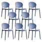 European Glam Style Plastic Chair Kitchen Dining Room Open Back Side Chairs Gray Blue 8 Piece Set Clearhalo ' kitchen&dining_furn' 'Dining Chairs' 'Dining Tables & Seating' 'dining_chair' 'furn' 'furn_dining_chair' 'Furniture' 'furniture_dining_chair' 'Kitchen & Dining Furniture' 'kitchen' 3826336
