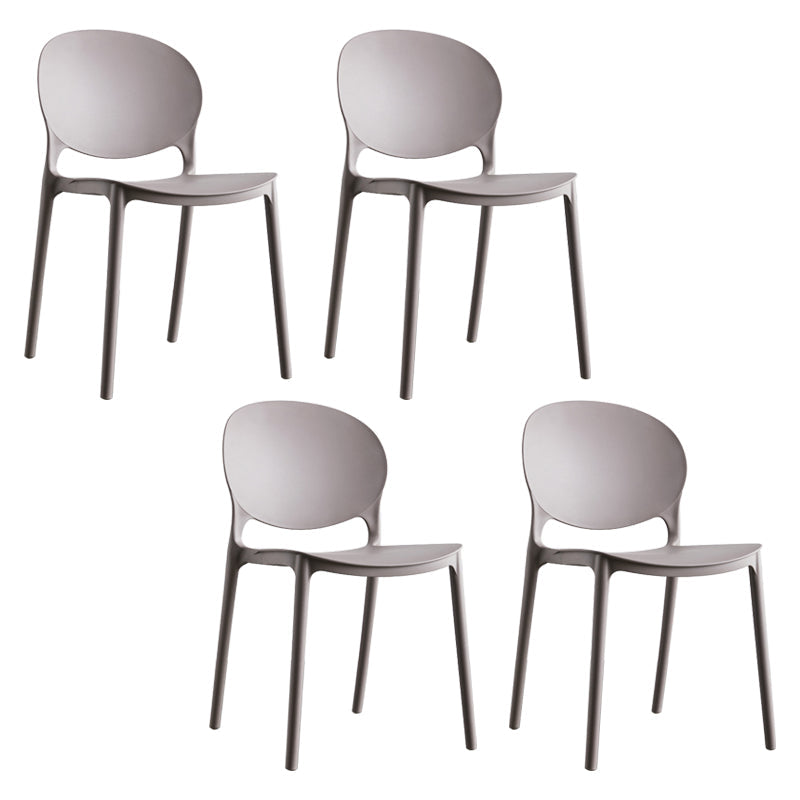 European Glam Style Plastic Chair Kitchen Dining Room Open Back Side Chairs Grey 4 Piece Set Clearhalo ' kitchen&dining_furn' 'Dining Chairs' 'Dining Tables & Seating' 'dining_chair' 'furn' 'furn_dining_chair' 'Furniture' 'furniture_dining_chair' 'Kitchen & Dining Furniture' 'kitchen' 3826338