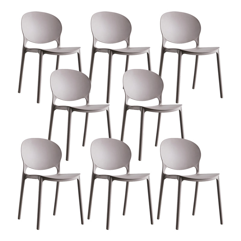 European Glam Style Plastic Chair Kitchen Dining Room Open Back Side Chairs Grey 8 Piece Set Clearhalo ' kitchen&dining_furn' 'Dining Chairs' 'Dining Tables & Seating' 'dining_chair' 'furn' 'furn_dining_chair' 'Furniture' 'furniture_dining_chair' 'Kitchen & Dining Furniture' 'kitchen' 3826340