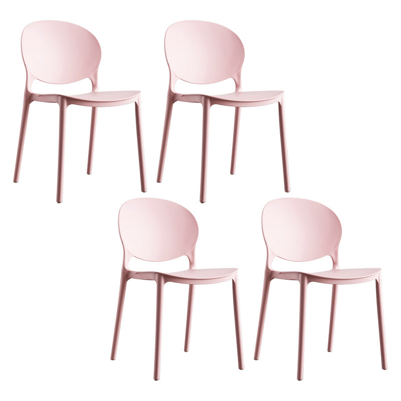 European Glam Style Plastic Chair Kitchen Dining Room Open Back Side Chairs Pink 4 Piece Set Clearhalo ' kitchen&dining_furn' 'Dining Chairs' 'Dining Tables & Seating' 'dining_chair' 'furn' 'furn_dining_chair' 'Furniture' 'furniture_dining_chair' 'Kitchen & Dining Furniture' 'kitchen' 3826341