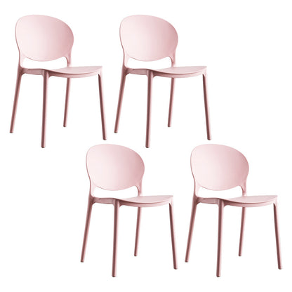 European Glam Style Plastic Chair Kitchen Dining Room Open Back Side Chairs Pink 4 Piece Set Clearhalo ' kitchen&dining_furn' 'Dining Chairs' 'Dining Tables & Seating' 'dining_chair' 'furn' 'furn_dining_chair' 'Furniture' 'furniture_dining_chair' 'Kitchen & Dining Furniture' 'kitchen' 3826341