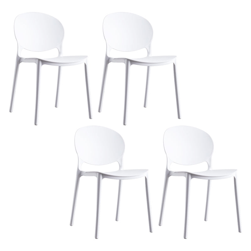 European Glam Style Plastic Chair Kitchen Dining Room Open Back Side Chairs White 4 Piece Set Clearhalo ' kitchen&dining_furn' 'Dining Chairs' 'Dining Tables & Seating' 'dining_chair' 'furn' 'furn_dining_chair' 'Furniture' 'furniture_dining_chair' 'Kitchen & Dining Furniture' 'kitchen' 3826353