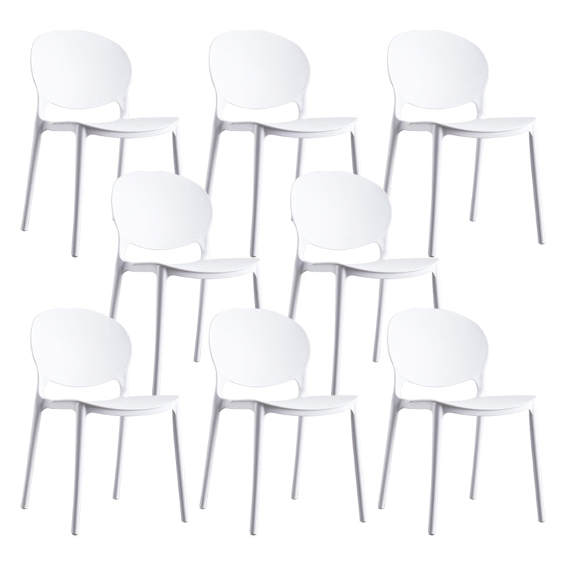 European Glam Style Plastic Chair Kitchen Dining Room Open Back Side Chairs White 8 Piece Set Clearhalo ' kitchen&dining_furn' 'Dining Chairs' 'Dining Tables & Seating' 'dining_chair' 'furn' 'furn_dining_chair' 'Furniture' 'furniture_dining_chair' 'Kitchen & Dining Furniture' 'kitchen' 3826356