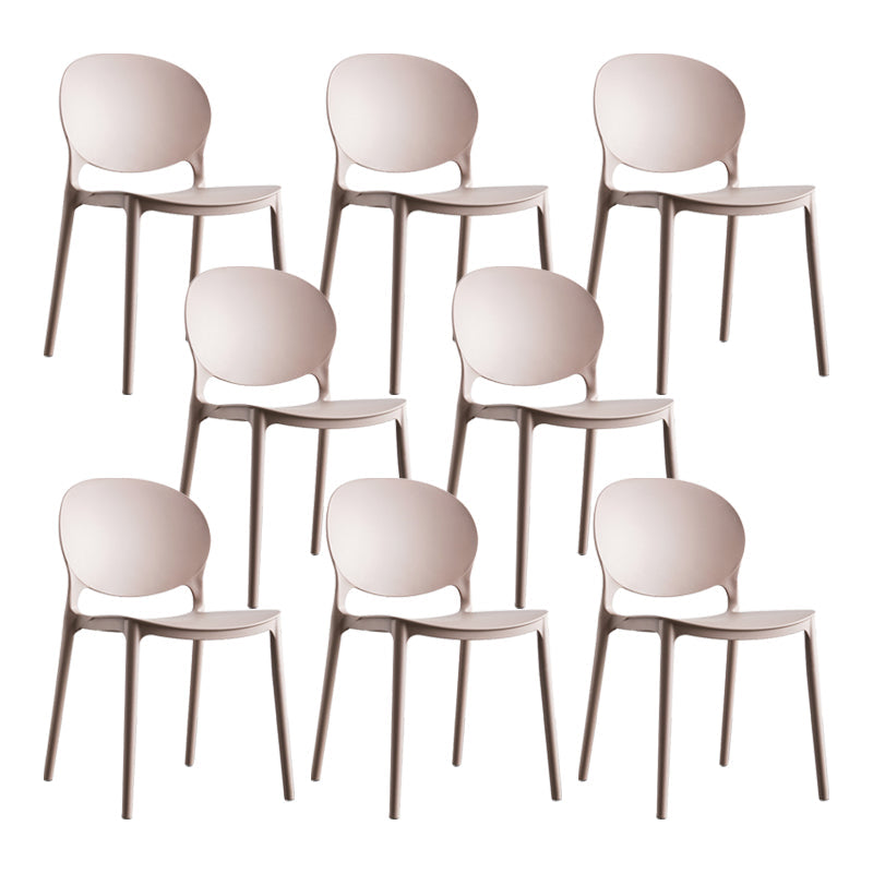 European Glam Style Plastic Chair Kitchen Dining Room Open Back Side Chairs Khaki 8 Piece Set Clearhalo ' kitchen&dining_furn' 'Dining Chairs' 'Dining Tables & Seating' 'dining_chair' 'furn' 'furn_dining_chair' 'Furniture' 'furniture_dining_chair' 'Kitchen & Dining Furniture' 'kitchen' 3826360
