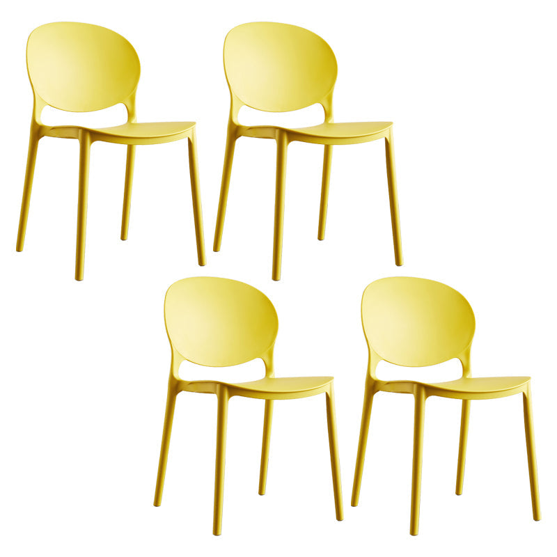 European Glam Style Plastic Chair Kitchen Dining Room Open Back Side Chairs Yellow 4 Piece Set Clearhalo ' kitchen&dining_furn' 'Dining Chairs' 'Dining Tables & Seating' 'dining_chair' 'furn' 'furn_dining_chair' 'Furniture' 'furniture_dining_chair' 'Kitchen & Dining Furniture' 'kitchen' 3826361