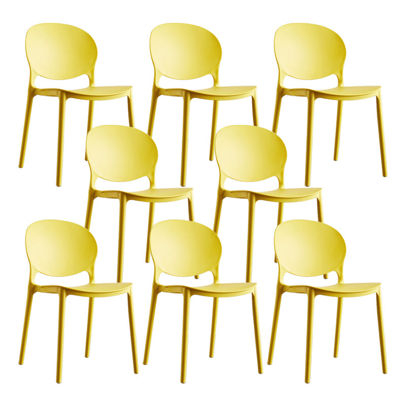 European Glam Style Plastic Chair Kitchen Dining Room Open Back Side Chairs Yellow 8 Piece Set Clearhalo ' kitchen&dining_furn' 'Dining Chairs' 'Dining Tables & Seating' 'dining_chair' 'furn' 'furn_dining_chair' 'Furniture' 'furniture_dining_chair' 'Kitchen & Dining Furniture' 'kitchen' 3826363