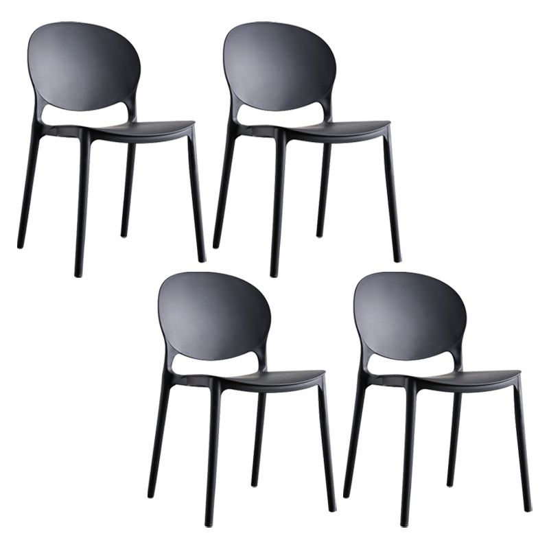 European Glam Style Plastic Chair Kitchen Dining Room Open Back Side Chairs Black 4 Piece Set Clearhalo ' kitchen&dining_furn' 'Dining Chairs' 'Dining Tables & Seating' 'dining_chair' 'furn' 'furn_dining_chair' 'Furniture' 'furniture_dining_chair' 'Kitchen & Dining Furniture' 'kitchen' 3826364