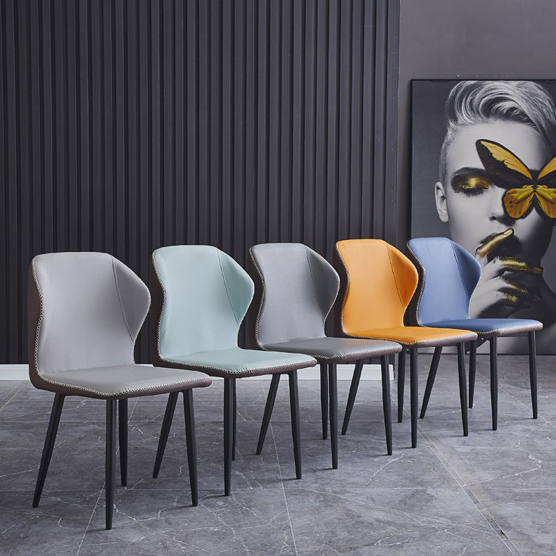 Contemporary Style Metal Chairs Wingback Side Kitchen Dining Room Chair Clearhalo ' kitchen&dining_furn' 'Dining Chairs' 'Dining Tables & Seating' 'dining_chair' 'furn' 'furn_dining_chair' 'Furniture' 'furniture_dining_chair' 'Kitchen & Dining Furniture' 'kitchen' 3826368