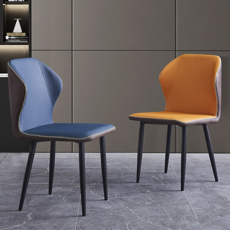 Contemporary Style Metal Chairs Wingback Side Kitchen Dining Room Chair Clearhalo ' kitchen&dining_furn' 'Dining Chairs' 'Dining Tables & Seating' 'dining_chair' 'furn' 'furn_dining_chair' 'Furniture' 'furniture_dining_chair' 'Kitchen & Dining Furniture' 'kitchen' 3826371