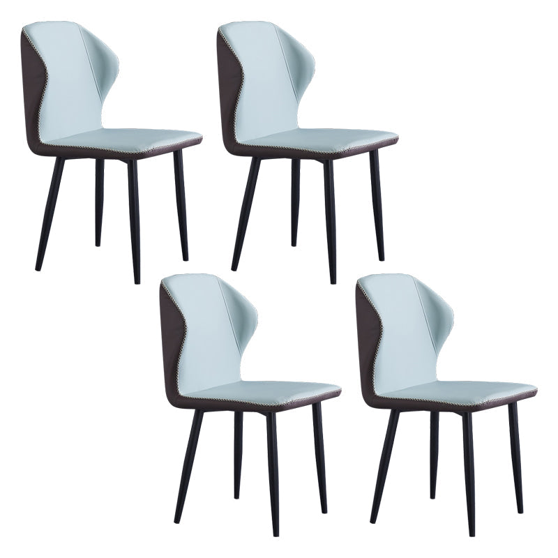 Contemporary Style Metal Chairs Wingback Side Kitchen Dining Room Chair Light Green 4 Piece Set Clearhalo ' kitchen&dining_furn' 'Dining Chairs' 'Dining Tables & Seating' 'dining_chair' 'furn' 'furn_dining_chair' 'Furniture' 'furniture_dining_chair' 'Kitchen & Dining Furniture' 'kitchen' 3826385