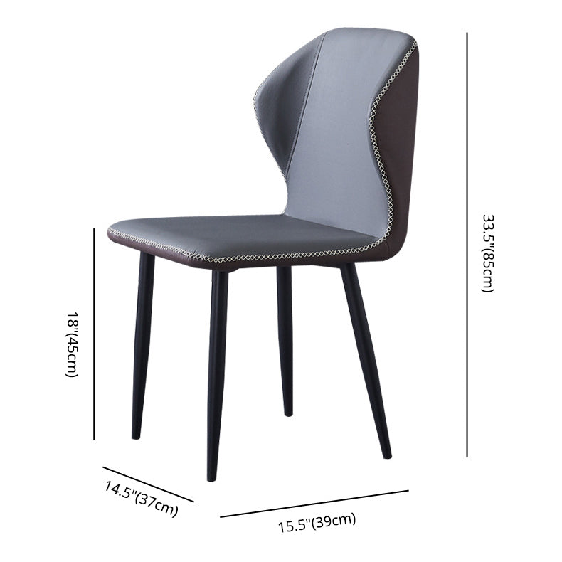 Contemporary Style Metal Chairs Wingback Side Kitchen Dining Room Chair Clearhalo ' kitchen&dining_furn' 'Dining Chairs' 'Dining Tables & Seating' 'dining_chair' 'furn' 'furn_dining_chair' 'Furniture' 'furniture_dining_chair' 'Kitchen & Dining Furniture' 'kitchen' 3826387