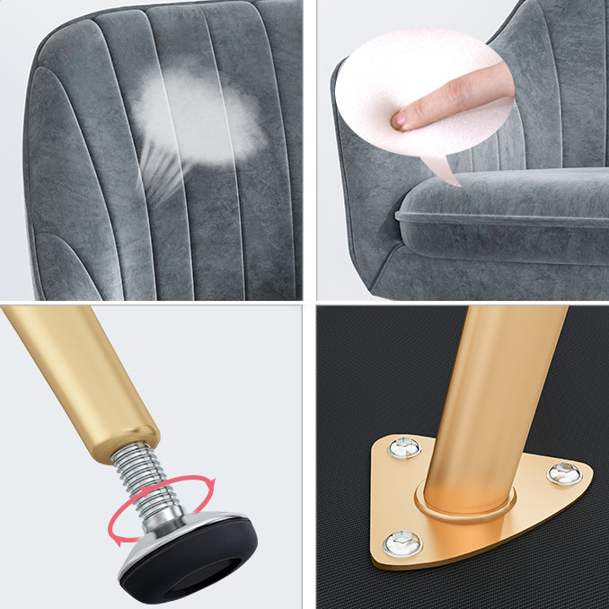 Scandinavian Style Metal Dining Chairs Coffee Shop Cushion Chair with Arm Clearhalo ' kitchen&dining_furn' 'Dining Chairs' 'Dining Tables & Seating' 'dining_chair' 'furn' 'furn_dining_chair' 'Furniture' 'furniture_dining_chair' 'Kitchen & Dining Furniture' 'kitchen' 3826393