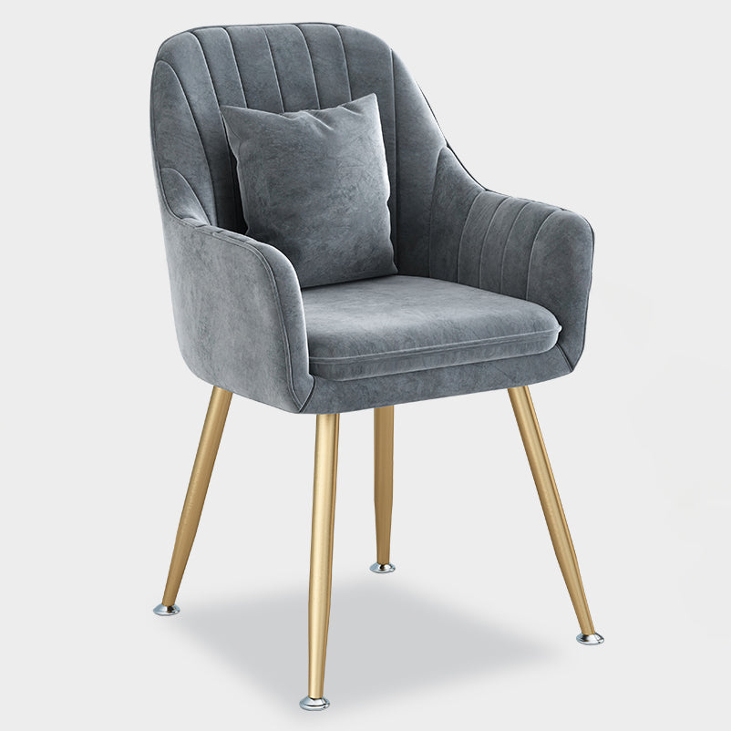 Scandinavian Style Metal Dining Chairs Coffee Shop Cushion Chair with Arm Clearhalo ' kitchen&dining_furn' 'Dining Chairs' 'Dining Tables & Seating' 'dining_chair' 'furn' 'furn_dining_chair' 'Furniture' 'furniture_dining_chair' 'Kitchen & Dining Furniture' 'kitchen' 3826398