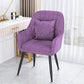 Scandinavian Style Metal Dining Chairs Coffee Shop Cushion Chair with Arm Dark Purple 1 Piece Black Clearhalo ' kitchen&dining_furn' 'Dining Chairs' 'Dining Tables & Seating' 'dining_chair' 'furn' 'furn_dining_chair' 'Furniture' 'furniture_dining_chair' 'Kitchen & Dining Furniture' 'kitchen' 3826402