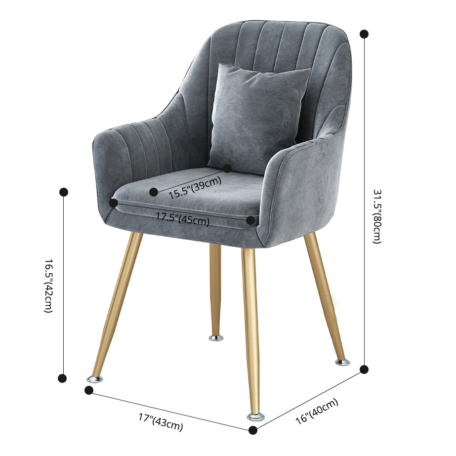 Scandinavian Style Metal Dining Chairs Coffee Shop Cushion Chair with Arm Clearhalo ' kitchen&dining_furn' 'Dining Chairs' 'Dining Tables & Seating' 'dining_chair' 'furn' 'furn_dining_chair' 'Furniture' 'furniture_dining_chair' 'Kitchen & Dining Furniture' 'kitchen' 3826408