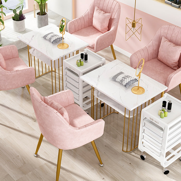 Scandinavian Style Metal Dining Chairs Coffee Shop Cushion Chair with Arm Clearhalo ' kitchen&dining_furn' 'Dining Chairs' 'Dining Tables & Seating' 'dining_chair' 'furn' 'furn_dining_chair' 'Furniture' 'furniture_dining_chair' 'Kitchen & Dining Furniture' 'kitchen' 3826412