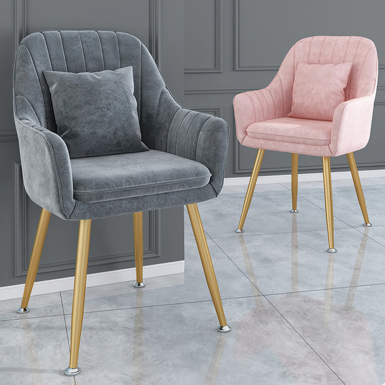 Scandinavian Style Metal Dining Chairs Coffee Shop Cushion Chair with Arm Clearhalo ' kitchen&dining_furn' 'Dining Chairs' 'Dining Tables & Seating' 'dining_chair' 'furn' 'furn_dining_chair' 'Furniture' 'furniture_dining_chair' 'Kitchen & Dining Furniture' 'kitchen' 3826414