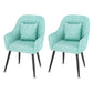 Scandinavian Style Metal Dining Chairs Coffee Shop Cushion Chair with Arm Lake Blue 2 Piece Set Black Clearhalo ' kitchen&dining_furn' 'Dining Chairs' 'Dining Tables & Seating' 'dining_chair' 'furn' 'furn_dining_chair' 'Furniture' 'furniture_dining_chair' 'Kitchen & Dining Furniture' 'kitchen' 3826416