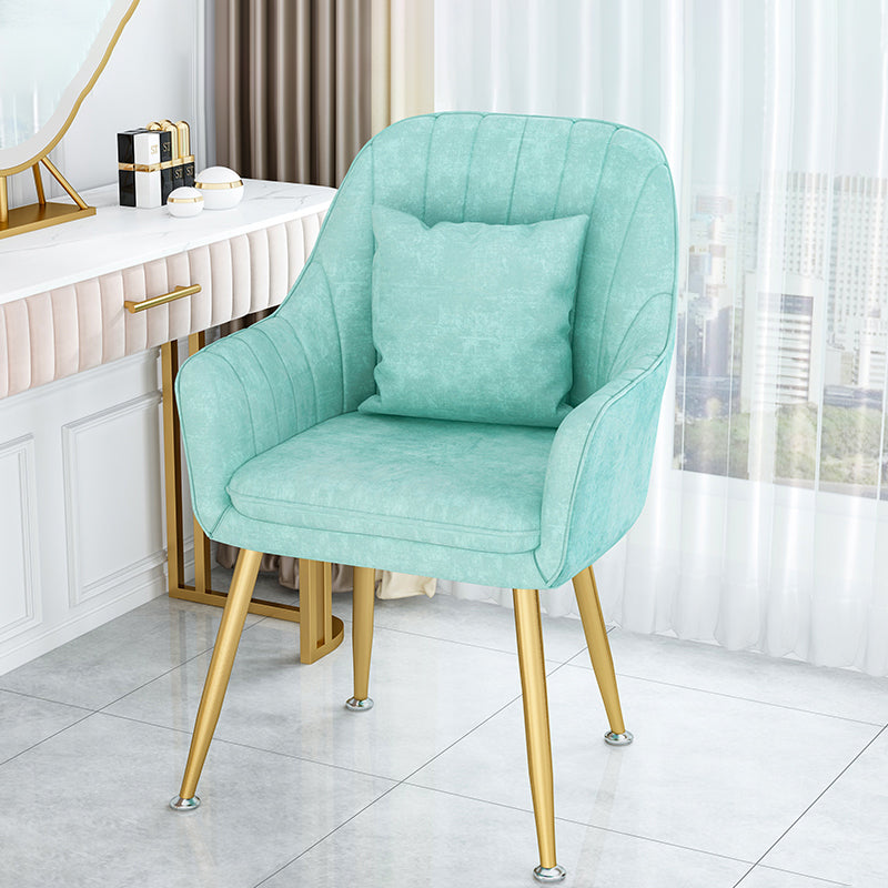 Scandinavian Style Metal Dining Chairs Coffee Shop Cushion Chair with Arm Lake Blue 1 Piece Brass Gold Clearhalo ' kitchen&dining_furn' 'Dining Chairs' 'Dining Tables & Seating' 'dining_chair' 'furn' 'furn_dining_chair' 'Furniture' 'furniture_dining_chair' 'Kitchen & Dining Furniture' 'kitchen' 3826418