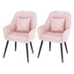 Scandinavian Style Metal Dining Chairs Coffee Shop Cushion Chair with Arm Light Pink 2 Piece Set Black Clearhalo ' kitchen&dining_furn' 'Dining Chairs' 'Dining Tables & Seating' 'dining_chair' 'furn' 'furn_dining_chair' 'Furniture' 'furniture_dining_chair' 'Kitchen & Dining Furniture' 'kitchen' 3826422