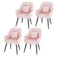 Scandinavian Style Metal Dining Chairs Coffee Shop Cushion Chair with Arm Light Pink 4 Piece Set Black Clearhalo ' kitchen&dining_furn' 'Dining Chairs' 'Dining Tables & Seating' 'dining_chair' 'furn' 'furn_dining_chair' 'Furniture' 'furniture_dining_chair' 'Kitchen & Dining Furniture' 'kitchen' 3826423