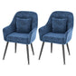 Scandinavian Style Metal Dining Chairs Coffee Shop Cushion Chair with Arm Ocean Blue 2 Piece Set Black Clearhalo ' kitchen&dining_furn' 'Dining Chairs' 'Dining Tables & Seating' 'dining_chair' 'furn' 'furn_dining_chair' 'Furniture' 'furniture_dining_chair' 'Kitchen & Dining Furniture' 'kitchen' 3826425