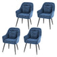 Scandinavian Style Metal Dining Chairs Coffee Shop Cushion Chair with Arm Ocean Blue 4 Piece Set Black Clearhalo ' kitchen&dining_furn' 'Dining Chairs' 'Dining Tables & Seating' 'dining_chair' 'furn' 'furn_dining_chair' 'Furniture' 'furniture_dining_chair' 'Kitchen & Dining Furniture' 'kitchen' 3826426