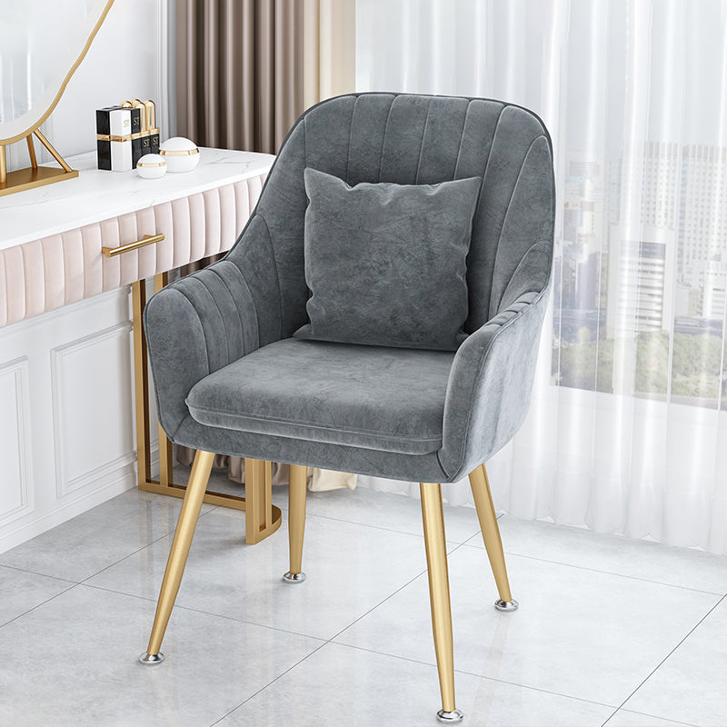Scandinavian Style Metal Dining Chairs Coffee Shop Cushion Chair with Arm Dark Gray 1 Piece Brass Gold Clearhalo ' kitchen&dining_furn' 'Dining Chairs' 'Dining Tables & Seating' 'dining_chair' 'furn' 'furn_dining_chair' 'Furniture' 'furniture_dining_chair' 'Kitchen & Dining Furniture' 'kitchen' 3826427