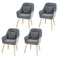 Scandinavian Style Metal Dining Chairs Coffee Shop Cushion Chair with Arm Dark Gray 4 Piece Set Brass Gold Clearhalo ' kitchen&dining_furn' 'Dining Chairs' 'Dining Tables & Seating' 'dining_chair' 'furn' 'furn_dining_chair' 'Furniture' 'furniture_dining_chair' 'Kitchen & Dining Furniture' 'kitchen' 3826429