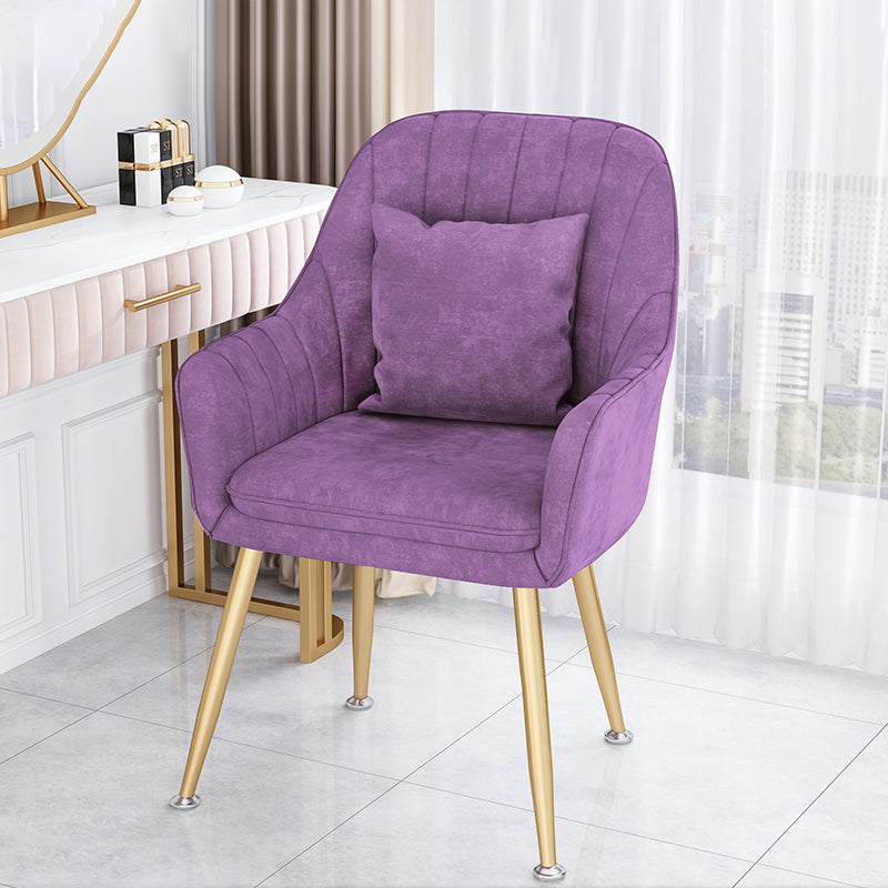 Scandinavian Style Metal Dining Chairs Coffee Shop Cushion Chair with Arm Dark Purple 1 Piece Brass Gold Clearhalo ' kitchen&dining_furn' 'Dining Chairs' 'Dining Tables & Seating' 'dining_chair' 'furn' 'furn_dining_chair' 'Furniture' 'furniture_dining_chair' 'Kitchen & Dining Furniture' 'kitchen' 3826433