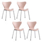 Contemporary Style Metal Chairs Kitchen Dining Solid Back Sides Chair Set Pink 4 Piece Set Silver Clearhalo ' kitchen&dining_furn' 'Dining Chairs' 'Dining Tables & Seating' 'dining_chair' 'furn' 'furn_dining_chair' 'Furniture' 'furniture_dining_chair' 'Kitchen & Dining Furniture' 'kitchen' 3826444