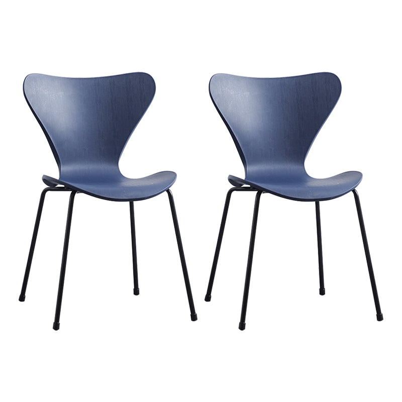 Contemporary Style Metal Chairs Kitchen Dining Solid Back Sides Chair Set Blue 2 Piece Set Black Clearhalo ' kitchen&dining_furn' 'Dining Chairs' 'Dining Tables & Seating' 'dining_chair' 'furn' 'furn_dining_chair' 'Furniture' 'furniture_dining_chair' 'Kitchen & Dining Furniture' 'kitchen' 3826448