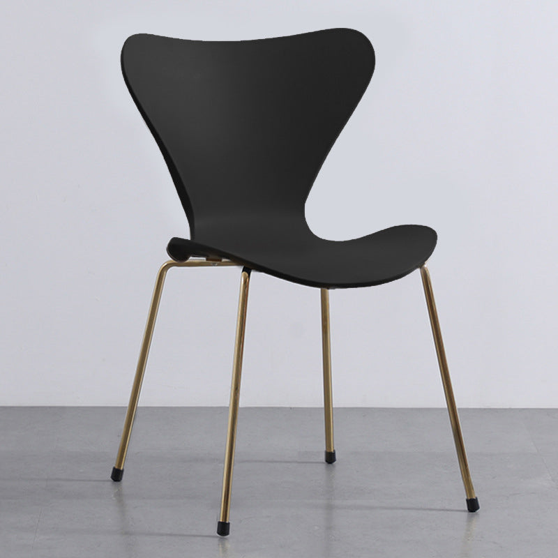 Contemporary Style Metal Chairs Kitchen Dining Solid Back Sides Chair Set Black 1 Piece Brass Gold Clearhalo ' kitchen&dining_furn' 'Dining Chairs' 'Dining Tables & Seating' 'dining_chair' 'furn' 'furn_dining_chair' 'Furniture' 'furniture_dining_chair' 'Kitchen & Dining Furniture' 'kitchen' 3826456