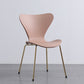 Contemporary Style Metal Chairs Kitchen Dining Solid Back Sides Chair Set Pink 1 Piece Brass Gold Clearhalo ' kitchen&dining_furn' 'Dining Chairs' 'Dining Tables & Seating' 'dining_chair' 'furn' 'furn_dining_chair' 'Furniture' 'furniture_dining_chair' 'Kitchen & Dining Furniture' 'kitchen' 3826459