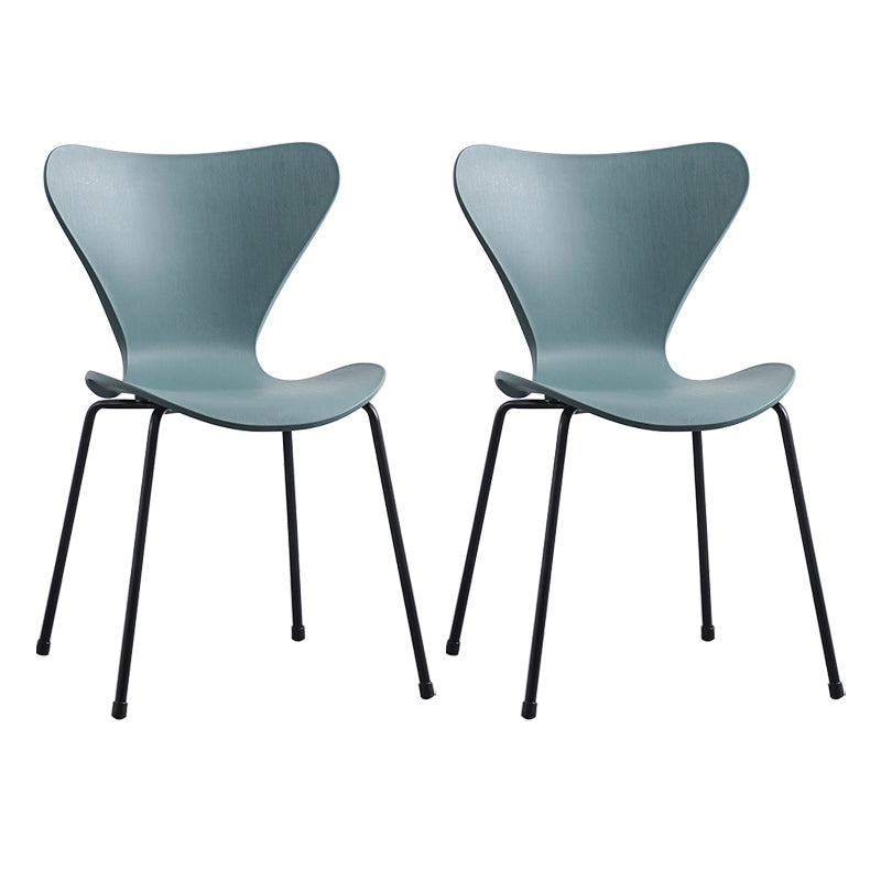 Contemporary Style Metal Chairs Kitchen Dining Solid Back Sides Chair Set Light Green 2 Piece Set Black Clearhalo ' kitchen&dining_furn' 'Dining Chairs' 'Dining Tables & Seating' 'dining_chair' 'furn' 'furn_dining_chair' 'Furniture' 'furniture_dining_chair' 'Kitchen & Dining Furniture' 'kitchen' 3826469