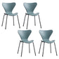 Contemporary Style Metal Chairs Kitchen Dining Solid Back Sides Chair Set Light Green 4 Piece Set Black Clearhalo ' kitchen&dining_furn' 'Dining Chairs' 'Dining Tables & Seating' 'dining_chair' 'furn' 'furn_dining_chair' 'Furniture' 'furniture_dining_chair' 'Kitchen & Dining Furniture' 'kitchen' 3826470
