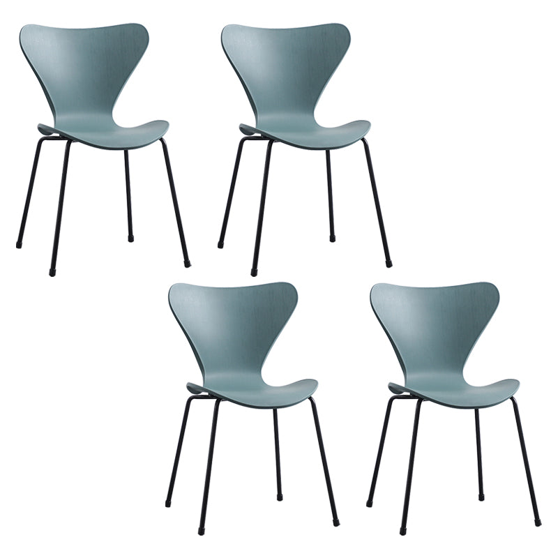 Contemporary Style Metal Chairs Kitchen Dining Solid Back Sides Chair Set Light Green 4 Piece Set Black Clearhalo ' kitchen&dining_furn' 'Dining Chairs' 'Dining Tables & Seating' 'dining_chair' 'furn' 'furn_dining_chair' 'Furniture' 'furniture_dining_chair' 'Kitchen & Dining Furniture' 'kitchen' 3826470